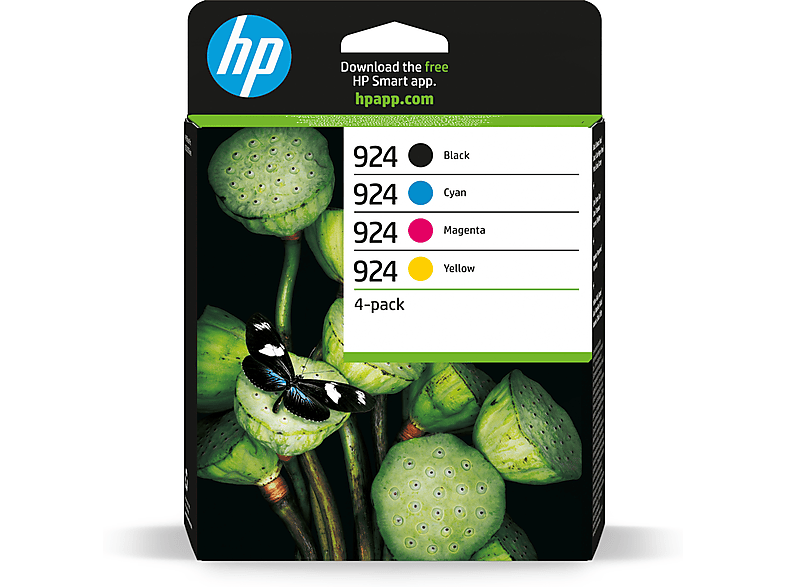 HP 924 4er-Pack CMYK Original Druckerpatrone Schwarz, Cyan, Magenta, Gelb