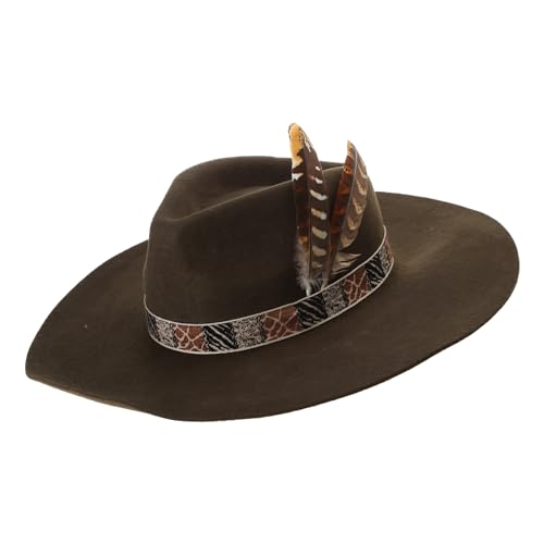 Cowboy-Fedora-Hut aus Wolle für Herren, Erwachsene, Bühnenauftritte, Mottoparty, Maskerade, Kostüm, Rollenspiel-Hut