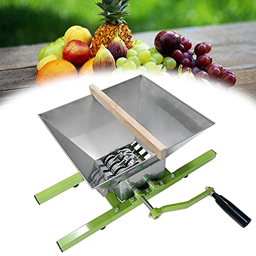 HENGMEI 7L Obstmühle Obstzerkleinerer Manuell Fruchtpresse Maischepresse Zerkleinerer für Obst, Maische mühle mit Handkurbel