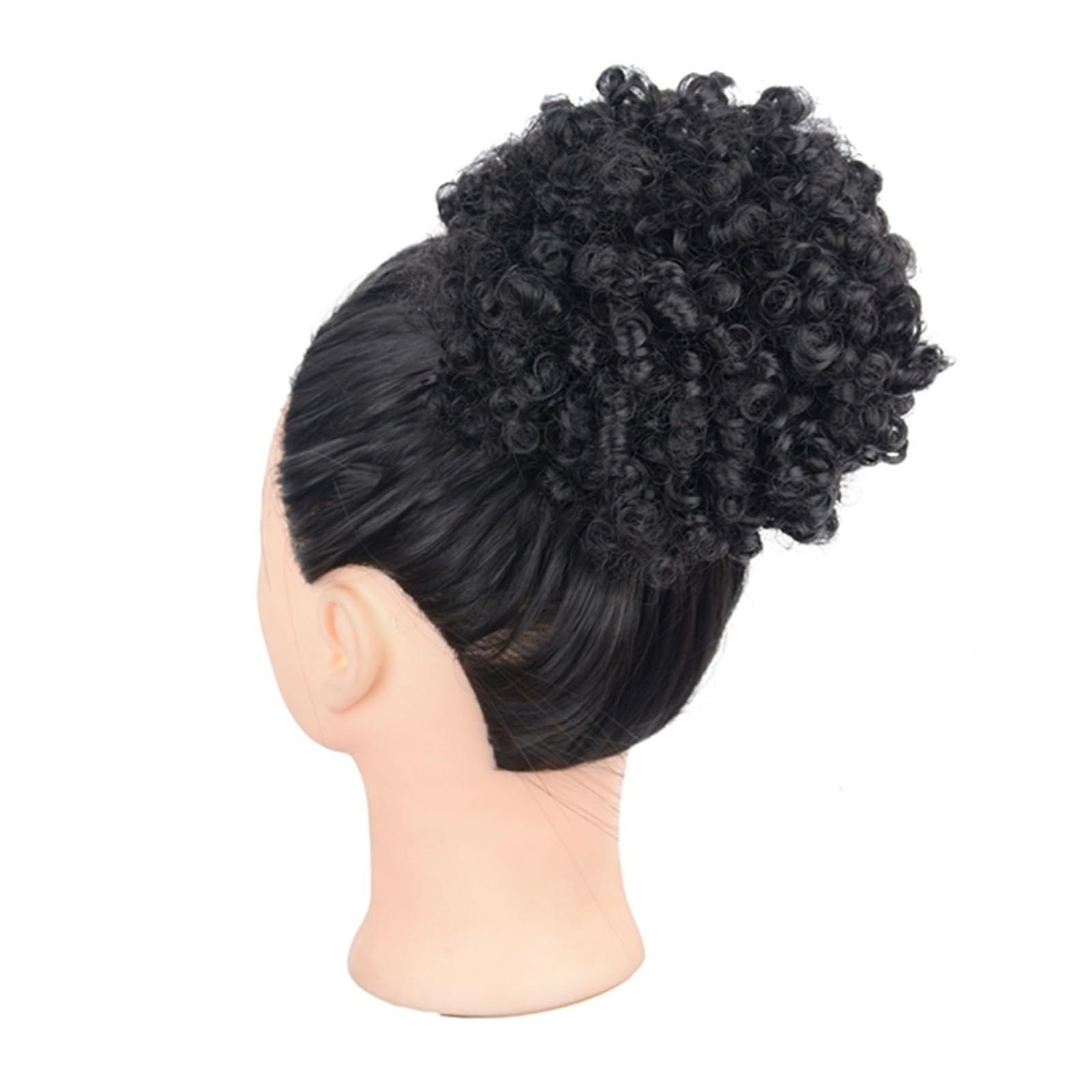 Haarteil Afro Puff verworrene lockige Kordelzug-Pferdeschwanz-Verlängerung for Frauen, synthetische kurze Afro-Locken-Dutt-Haarverlängerung, Clip-in-Haarknoten, Pferdeschwanz-Haarteile Haarverlängerun