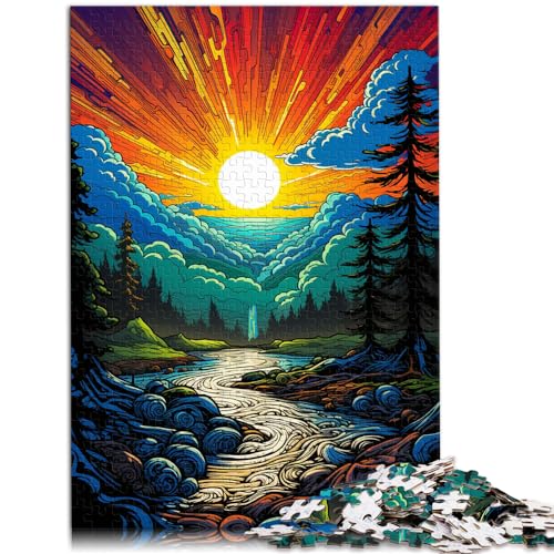 Puzzles, Geschenke, Spielzeug, Die farbenfrohen psychedelischen Farben des Columbia River, Puzzles für Erwachsene, 1000 Puzzles, Holzpuzzle, Lernspiele, tolles Geschenk (50 x 75 cm)