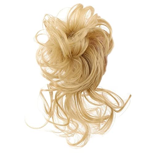 Bun Haarteile Pieces Lockiges Wellen-Haarknoten-Haargummi for Frauen, unordentlicher Dutt-Haarteil, zerzauste Hochsteckfrisur-Haarknoten, Verlängerung, elastisches Haarband Brötchen-Haarteil (Color :