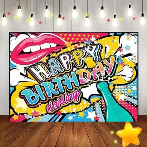 Alles Gute zum Geburtstag Karikatur Hintergrund Dekoration Party Foto Baby Dusche Banner Fotografie Hintergründe Musiker Kuste Hintergrund Vinyl 210X150cm