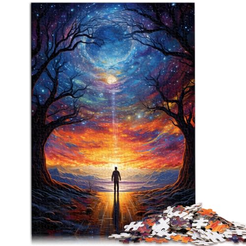 Puzzle „Abstraktes Gemälde von Sternen und Himmel“, 1000-teiliges Puzzle, Holzpuzzle ganze Familie und die 1000 Teile (50 x 75 cm)