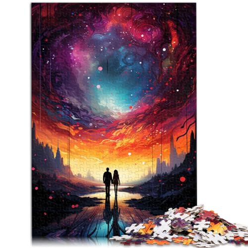 Puzzles für farbenfrohe Psychedelia der endlosen Liebe, Weltraum-Kunst-Puzzles für Erwachsene, 1000 Teile, Holzpuzzle, Unmögliches Puzzle, 1000 Teile (50 x 75 cm)