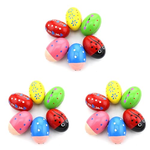 SICOSALT Set Von 18 Percussion Musical Ei Maracas Egg Shakers Fuer Kinder