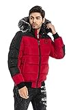 Cipo & Baxx Herren Winterjacke Kapuzenjacke Outdoor Jacke CM182 Rot S