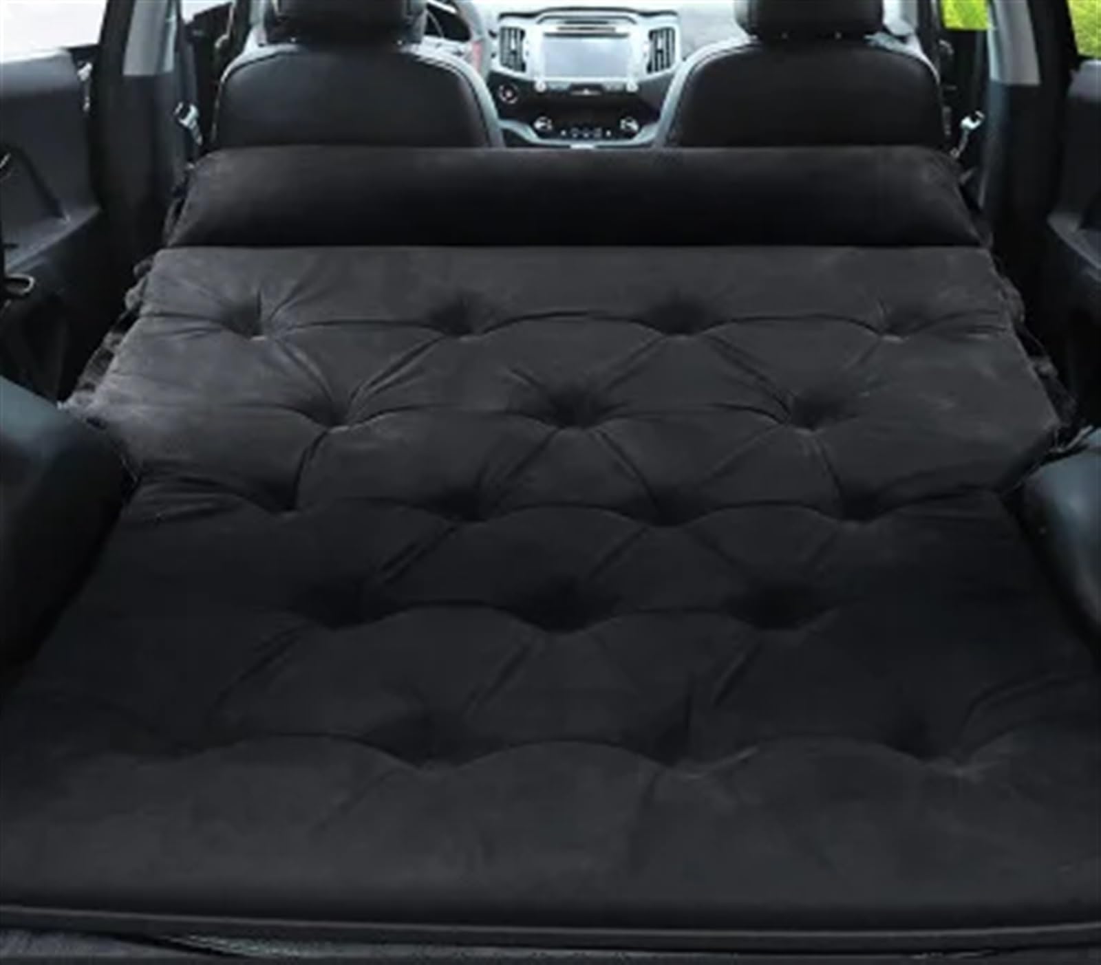 GLILAR Auto Luftmatratze Auto-Luftmatratze Kofferraum Reisebett Auto Hinten Für Sitz Luftbett Schlafartefakt Aufblasbare Matratze Campingkissen SUV MPV Autozubehör(Black)