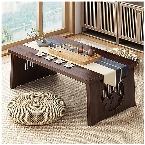 PetterShop Japanischer Boden Niedriger Tisch, Wohnzimmer Couchtisch, Klappdesign, Für Wohnzimmer, Esszimmer, Tee, Wohndekoration (Color : C, S : 80x40x30cm)