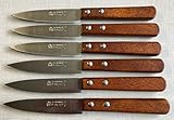 La Fourmi Miam Cuisine Messer-Set, mit Holzgriff, 2 Nieten, französisches Schriftzug, 6 Stück