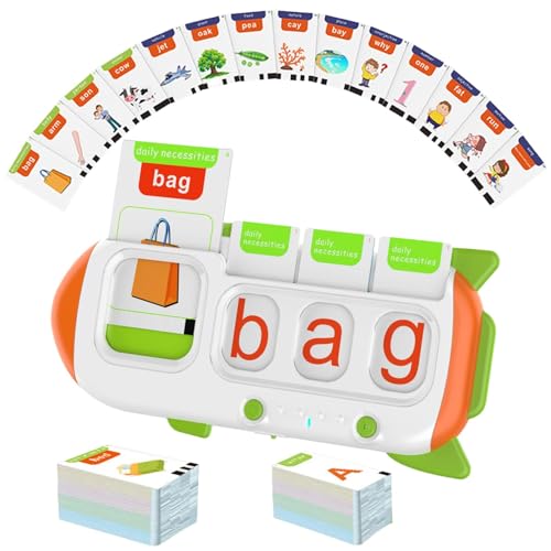 Zweisprachige Früherziehungsmaschine – Englisch sprechende Karten | Pädagogischer interaktiver Spielzeug-Pocket-Speech-Buddy mit 162 Karten für Kinder im Vorschulalter, Kindergarten, Alter 2–4, zweisp