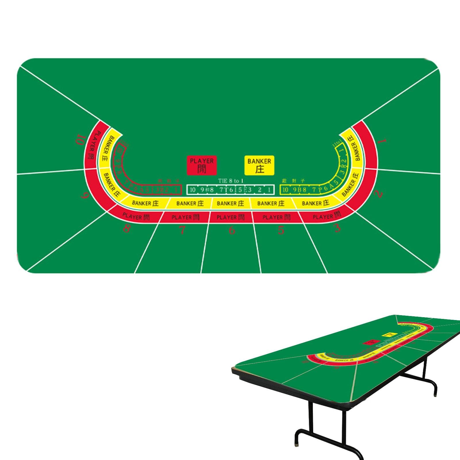 Nbhuiakl Pokertischdecke | Große Spieltischmatte 120x60cm | rutschfeste Pokermatte, Poker-Tischmatte für Pokerparty, Mottoparty, Pokerabend