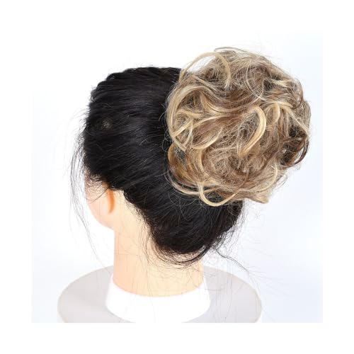 Haarteil Lockiger, unordentlicher Haarknoten, Chignon, Donut, Haarpolster, elastisches Haar, synthetisches Haarteil for Frauen Haarverlängerung(22H10)