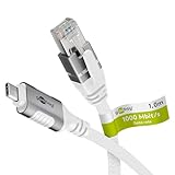 goobay 1m LAN zu USB Kabel 1 Gbit Datenübertragung - USB C 3.1 auf RJ45 Ethernet CAT 6 Kabel verbindet Router und Smartphone - LAN Kabel Adapter für Laptop & Macbook - LAN Adapter USB C - 74165