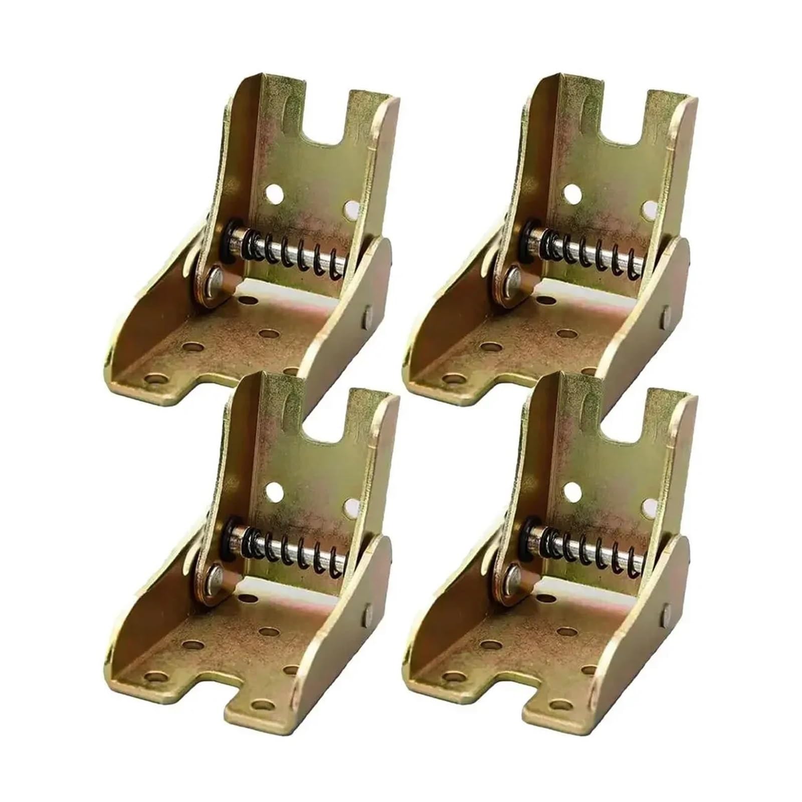 4 Stück 90 Grad selbstsichernde Klappscharniere, Tischbeine, Stuhlverlängerung, faltbar, selbstsichernde Falten, Füße, Scharniere, Hardware (Color : Gold 4pcs)