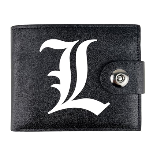 RYNDEX Death No. te Anime Geldbörse, Cartoon-Druck Kleiner Geldbeutel, PU Leder Geldbörse Brieftasche Wallet(Color:Black 8)