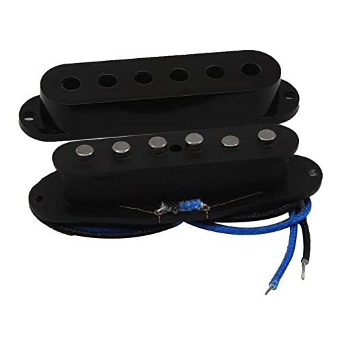 ZENGXUE Vintage Staggered Alnico 5 Single Coil E-Gitarren Pickup Schwarz Für ST Style Gitarrenteile Humbucker Tonabnehmer Set