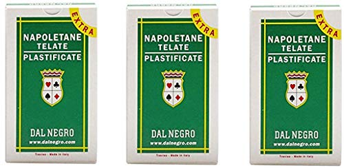 Dal Negro Napoletane 81 Extra 014004 Spielkarten für italienische Regionen, grünes Etui – Deck mit 40 Karten (3 Stück)