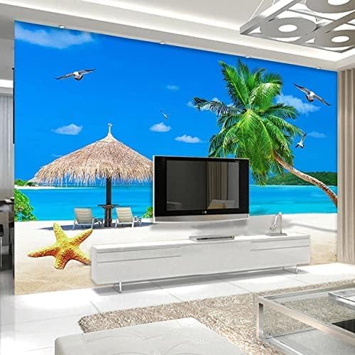 XLMING Urlaub Scenic Beach 3D Tapete Home Dekoration Wohnzimmer Sofa Schlafzimmer Tv Hintergrund Wand-200cm×140cm