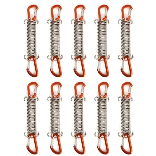 Mllepjdh 1/4/5/6/10Pcs Outdoor Zelt Frühling Elastische Schnalle Edelstahl Camp Zelt Proof Seil Schnalle Befestigung Frühling Schnalle