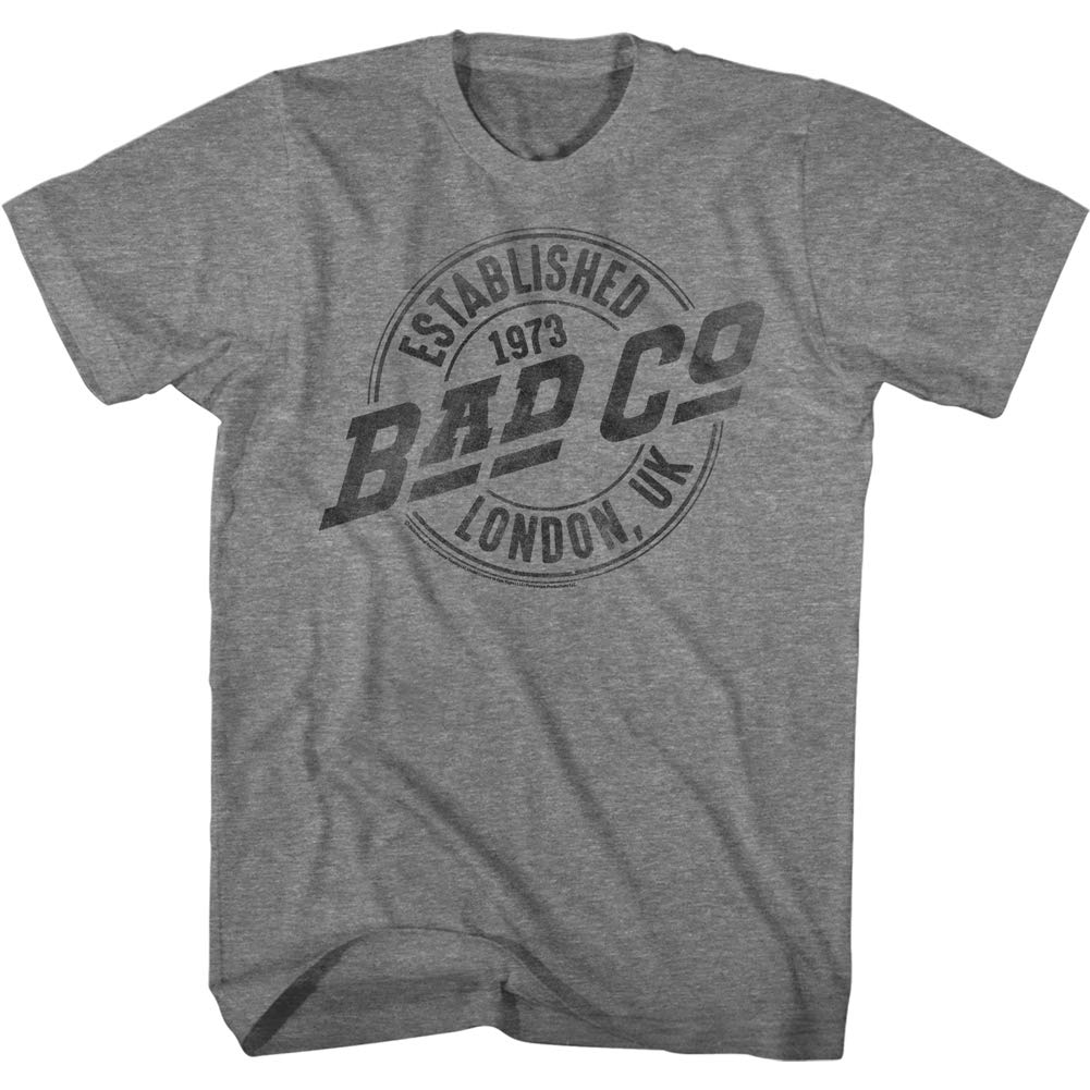 Bad Company English Hard Rock Band Established 1973 Faded Logo Erwachsenen-T-Shirt, kurzärmelig, grau, X-Groß