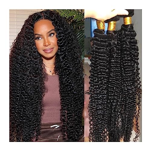 Human Hair Bundles Natürliche schwarze lose tiefe Welle Bundles menschliches Haar 100% brasilianisches Remy Haar lockige Wasserwelle 2/3/4 Bundles human hair weave (Size : 36 36 36 36)