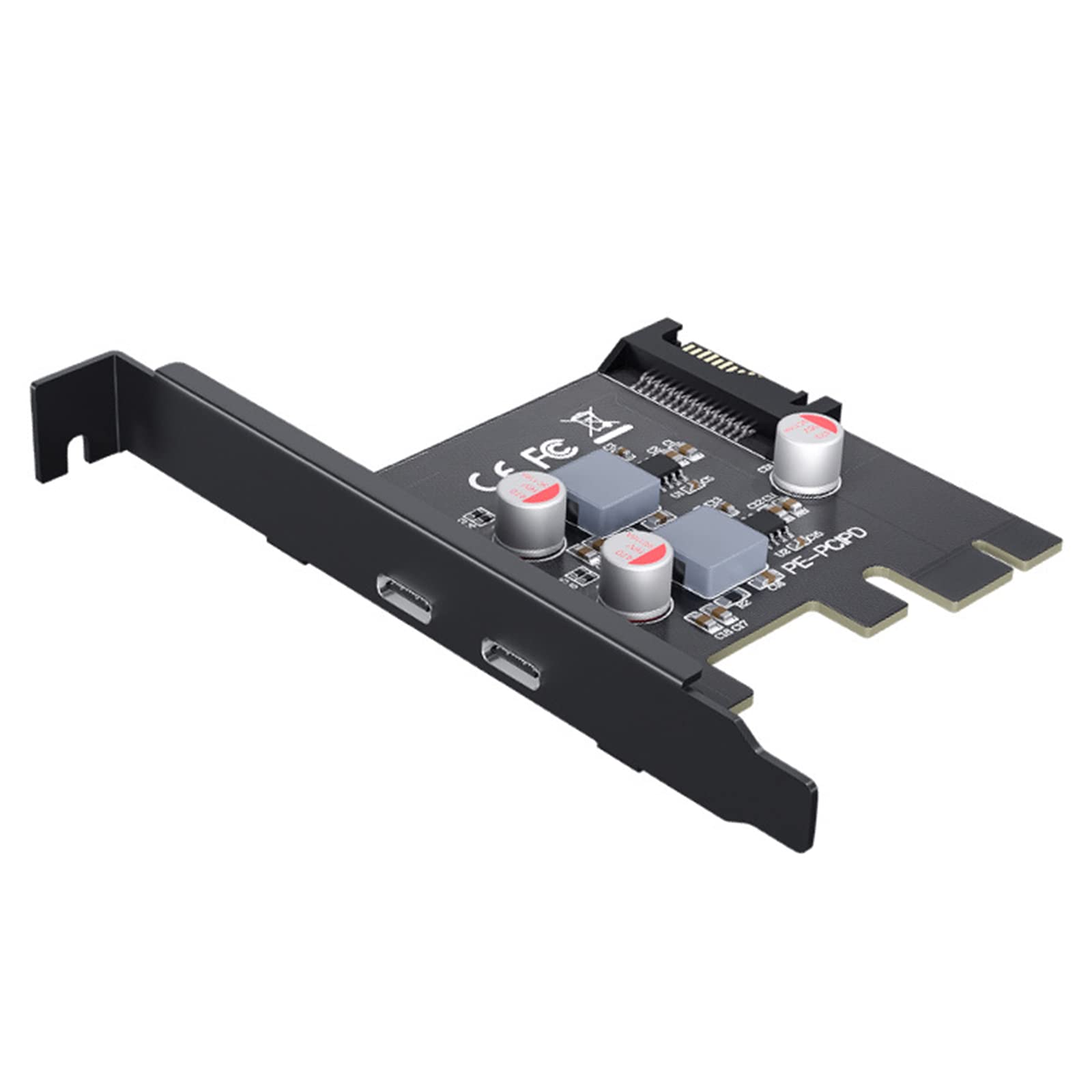 Psdndeww PCIE Auf Typ C-2-Port Erweiterungskarte. PCIE Schnelllade-20-W Adapterkarte