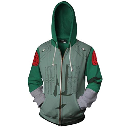 QYIFIRST Unisex 3D Druck Anime Pullover mit Kapuze Streetwear Superheld Loki Cosplay Kostüm Grün XL (Brustumfang 113cm)