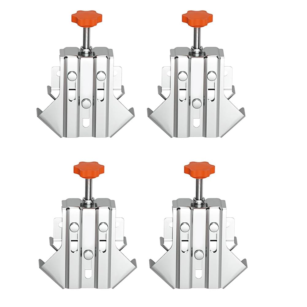 Lmzzdld Rechtwinklige Klemme Aus Edelstahl für Holzbearbeitung, Langlebig Gegen Rost und Korrosion, 90-Grad-Eckklemmen mit Verstellbarer, Einfacher Installation und Einfacher Verwendung, 4 Stück