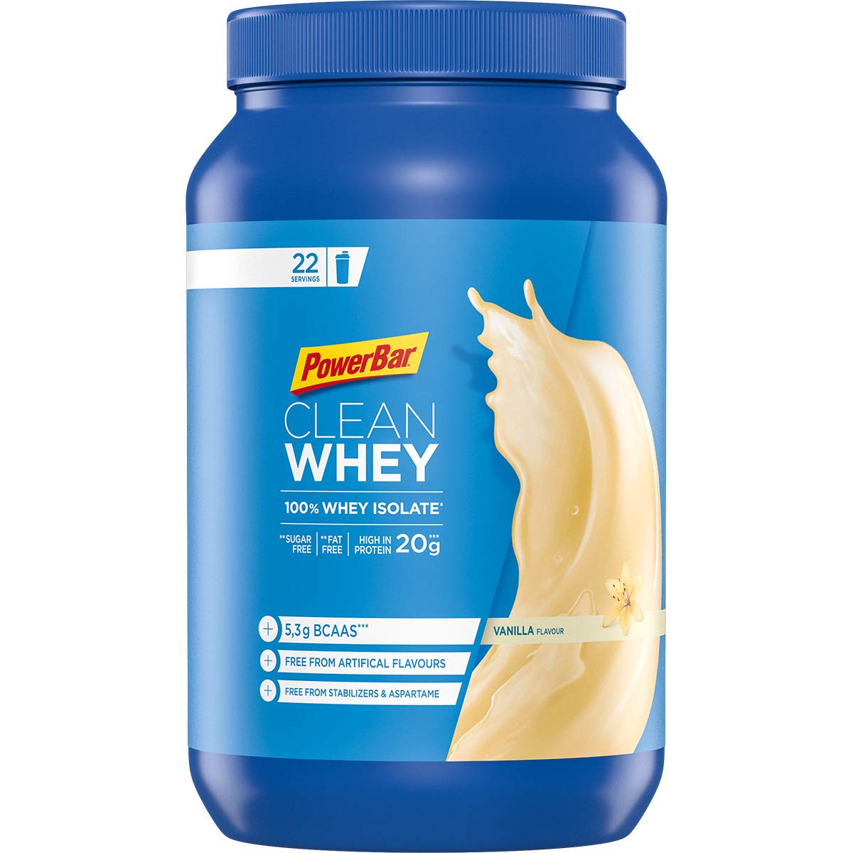 Powerbar - Clean Whey Protein 100% Isolate - Vanilla - 570g - Protein Shake - Aminosäuren (BCAA) natürlich enthalten