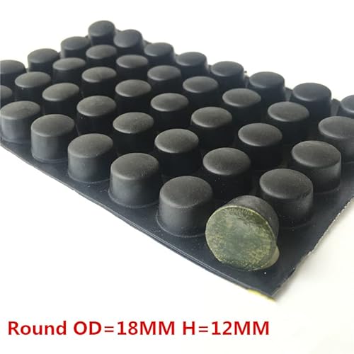 WALNUTS 18 x 20 mm rundes Fußpolster, Stoßdämpfer-Fußpolster, Gummi, stoßfest, selbstklebend, erhöhende Anti-Rutsch-Pads, Dichtung (Color : 18x12mm, Size : 100pcs)