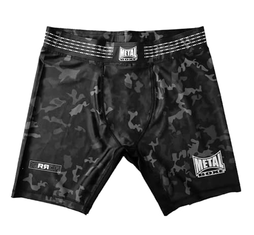 METAL BOXE Unisex – Erwachsene Short de Compression Mirror L Kompressionsshorts, Schwarz, Large