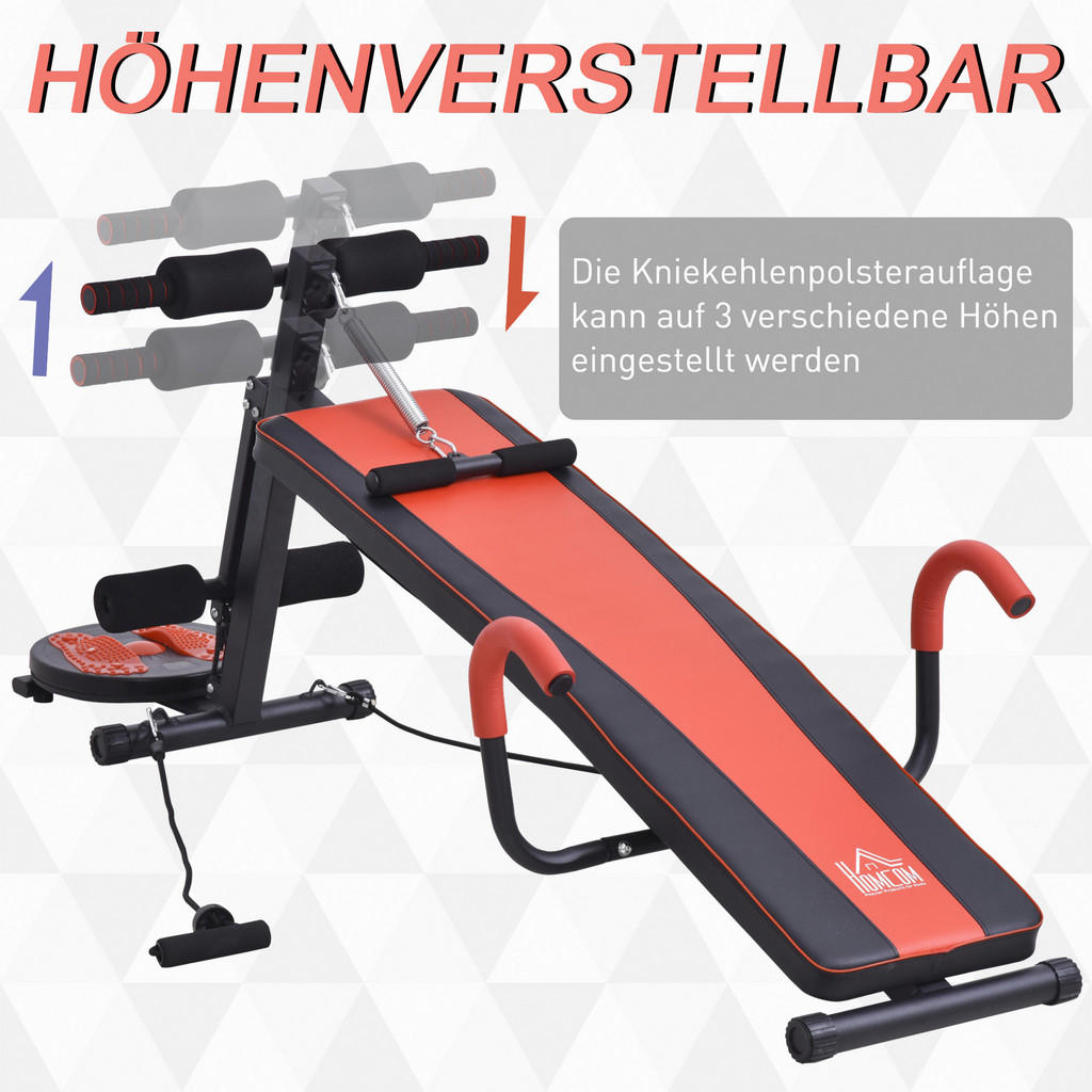 HOMCOM Sit-Up-Bank schwarz Stahl B/H/L: ca. 53x60x166 cm 4