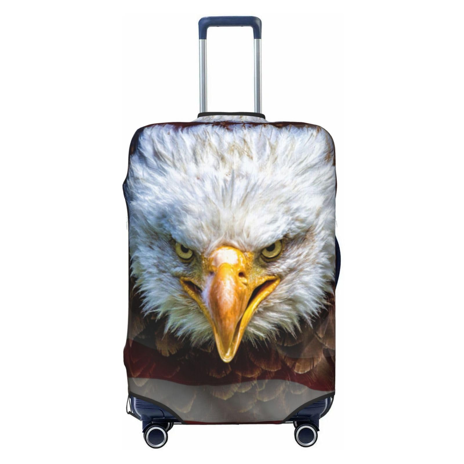 Miniks Reisegepäckhülle, Motiv: Amerikanische Flagge mit Adler, robuster Kofferschutz, passend für 45,7 - 81,3 cm große Gepäckstücke, groß, schwarz, groß, Schwarz, Large