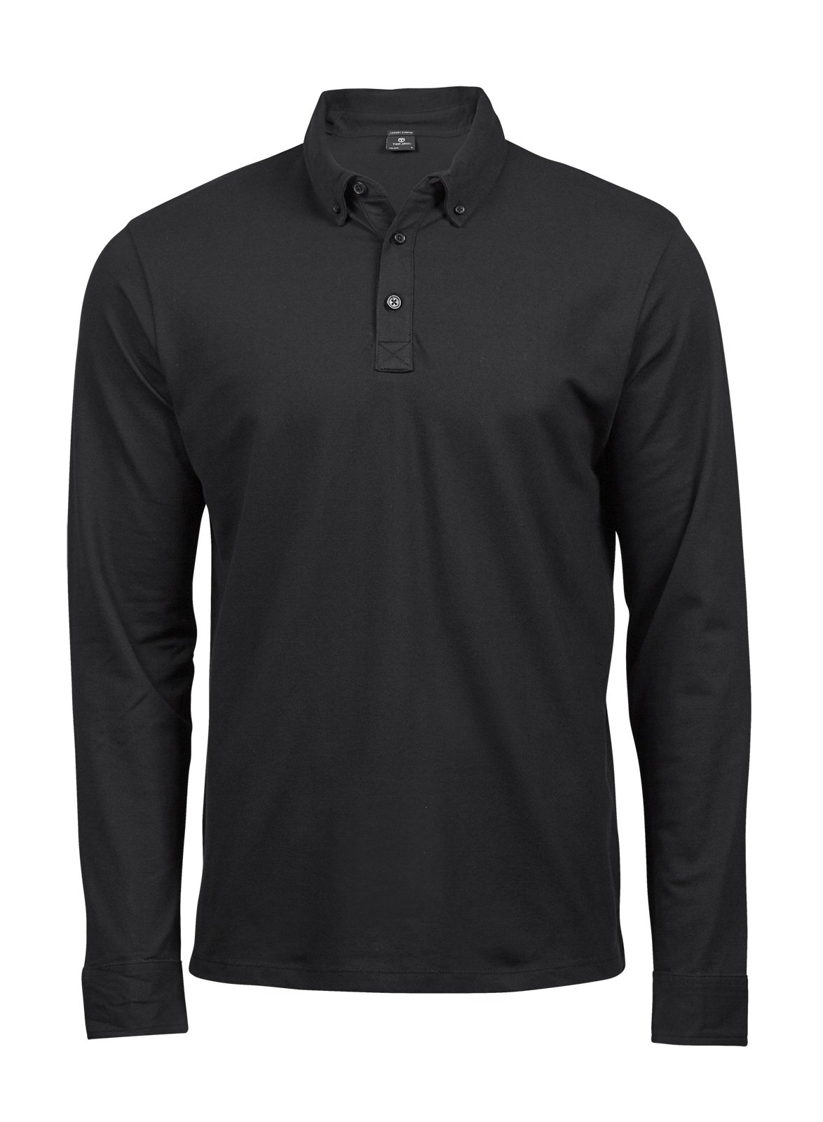 TJ1412 Fashion Herren Luxury Stretch Polo Poloshirt Langarm, Größe:M, Farbe:Black