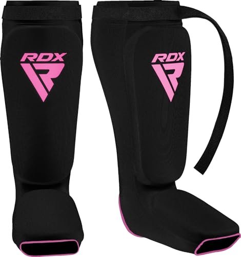 RDX Schienbeinschoner Kickboxen, Schienbeinschützer Thaiboxen Kampfsport Muay Thai MMA Spannschützer, Schienbeinschutz Polster Shin Guard Sparring, Herren Damen Fußschutz Kick Boxing Ausrüstung