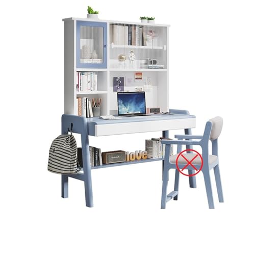 GYQTGBNH Schreibtisch, Massivholz-Schreibtisch mit Bücherregal, Schlafzimmer-Büromöbel