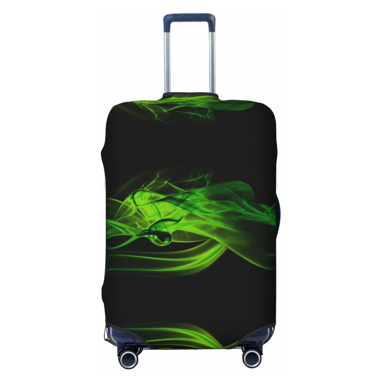 Miniks Green Smoke Abstrakte Reisegepäckabdeckung, robuster Kofferschutz, passend für 45,7 - 81,3 cm große Gepäckstücke, Größe XL, Schwarz, X-Large