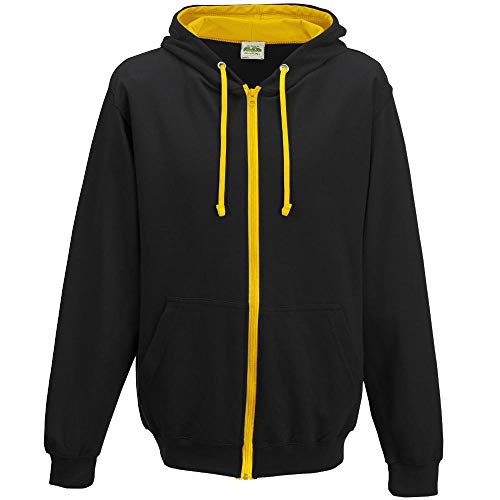 Just Hoods Unisex Kapuzen-Sweatjacke/Jet Black/Gold, M