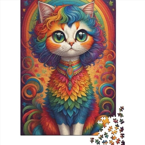 Süßes Katzen-Puzzle für Erwachsene und Teenager, 1000 große Teile, Puzzle für Erwachsene, Lernspiel, Herausforderungsspielzeug, 75 x 50 cm