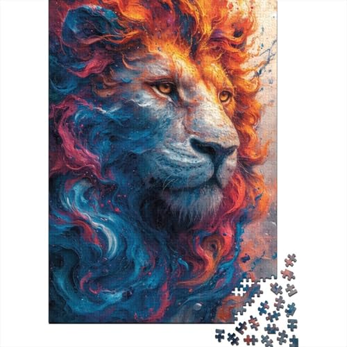 1000 Teile für Erwachsene, schwierige Puzzles, Löwen, Holzpuzzles für Erwachsene und Teenager, Weihnachtspuzzlegeschenke für Frauen (75x50cm)