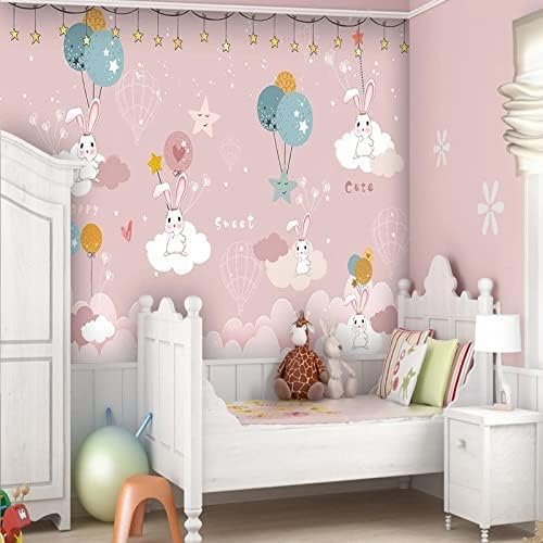 Portrait Cartoon Kaninchen Stern Ballon Rosa 3D Tapeten Wanddekoration Fototapete Sofas Wohnzimmer Wandbild Schlafzimmer-430cm×300cm