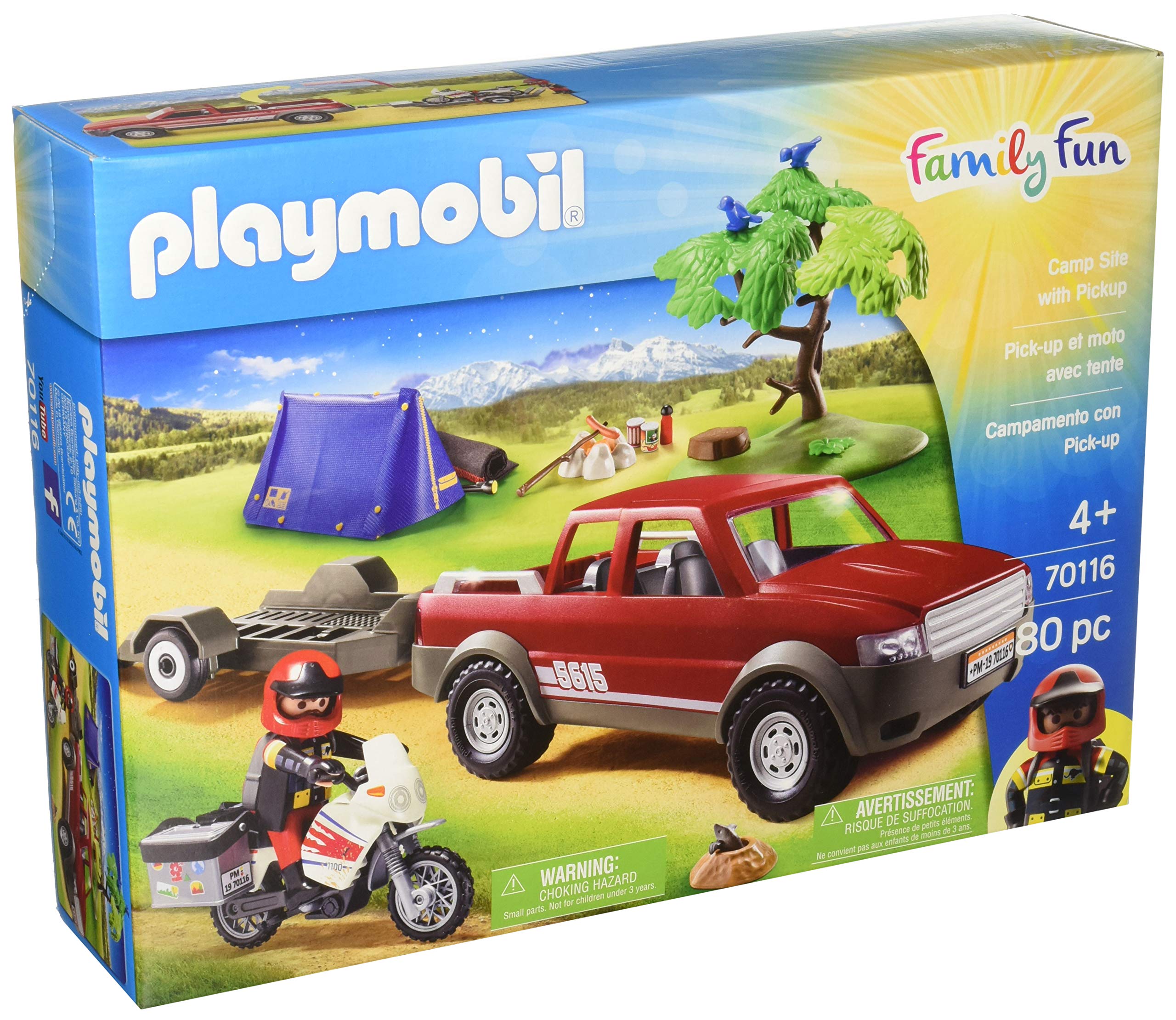 PLAYMOBIL - Camping mit Pick-UP Zubehör für Puppen und Figuren, Mehrfarbig (PLA70116)