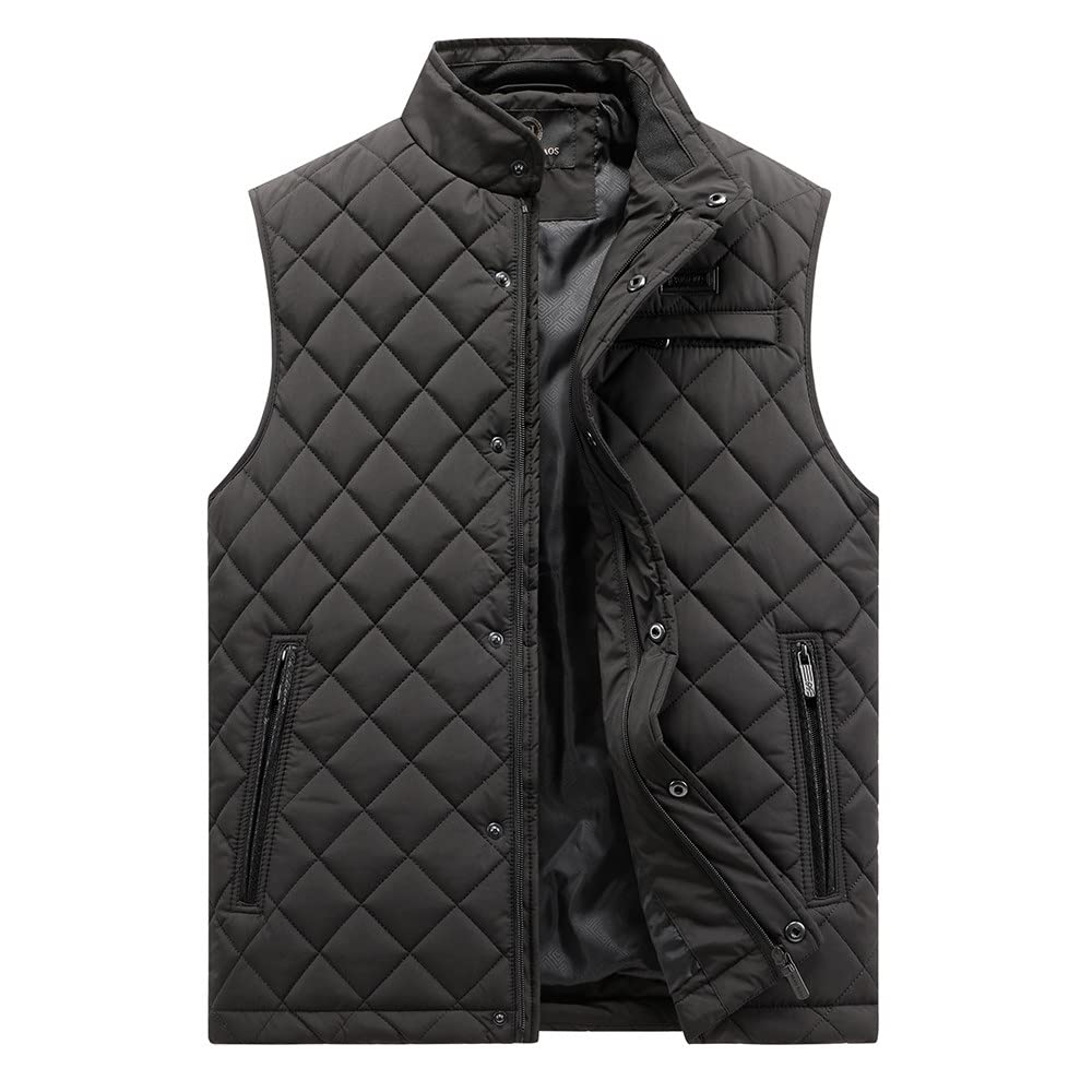 BANLUX Daunenweste Für Herren - Männer Frühling Business Casual Warm wasserdichte Tasche Weste Männer Herbst Outfits Ärmellose Manteljacke Weste Männlich, Schwarz, L