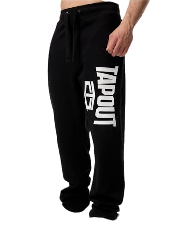 Tapout Herren Jogginghose Normale Passform Active Basic Jogger Black/White S, 940004