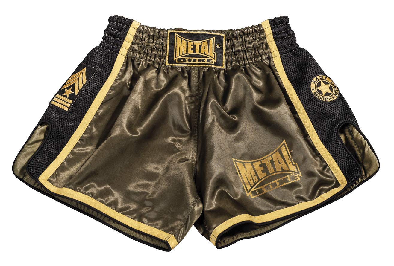 METAL BOXE Herren Court De Boxe « Extrême » Boxshorts, Kaki, S