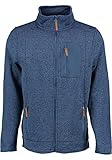 OS Trachten Orbis Herren Fleecejacke Strickfleecejacke Freizeitjacke mit Stehkragen hochgeschlossen Nucku, Größe:XXXL, Farbe:Marine