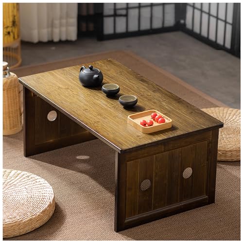 31,5-Zoll-Couchtisch, japanischer Teetisch, Bodentisch, Laptop-Tatami-Tisch, tragbarer niedriger Picknicktisch (Farbe: Holzfarbe, Größe: 80 x 50 x 30 cm) (Braun 100 x 50 x 30 cm) (Braun 120 x 50 x 30