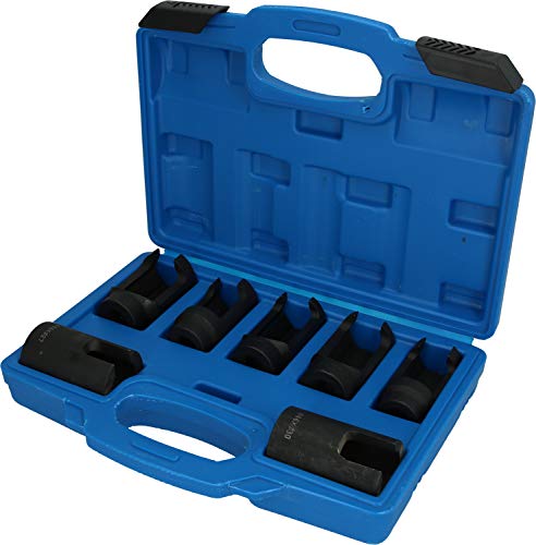 BRILLIANT TOOLS BT551000 Injektor-Stecknuss-Satz, mit Stabilem Blauen Transportkoffer, 7-Tlg