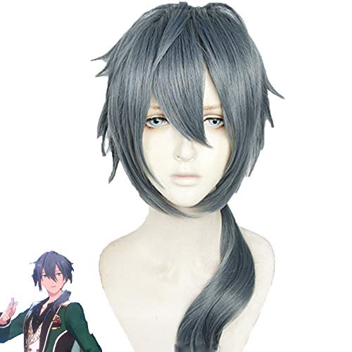 LINLINCD-Anime Coser Wig Set Stars Shiina Niki Cosplay Perücke Blau Grau Paket Unisex Haar Peluca Anime Kostüm Rolle Perücken für Party Karneval